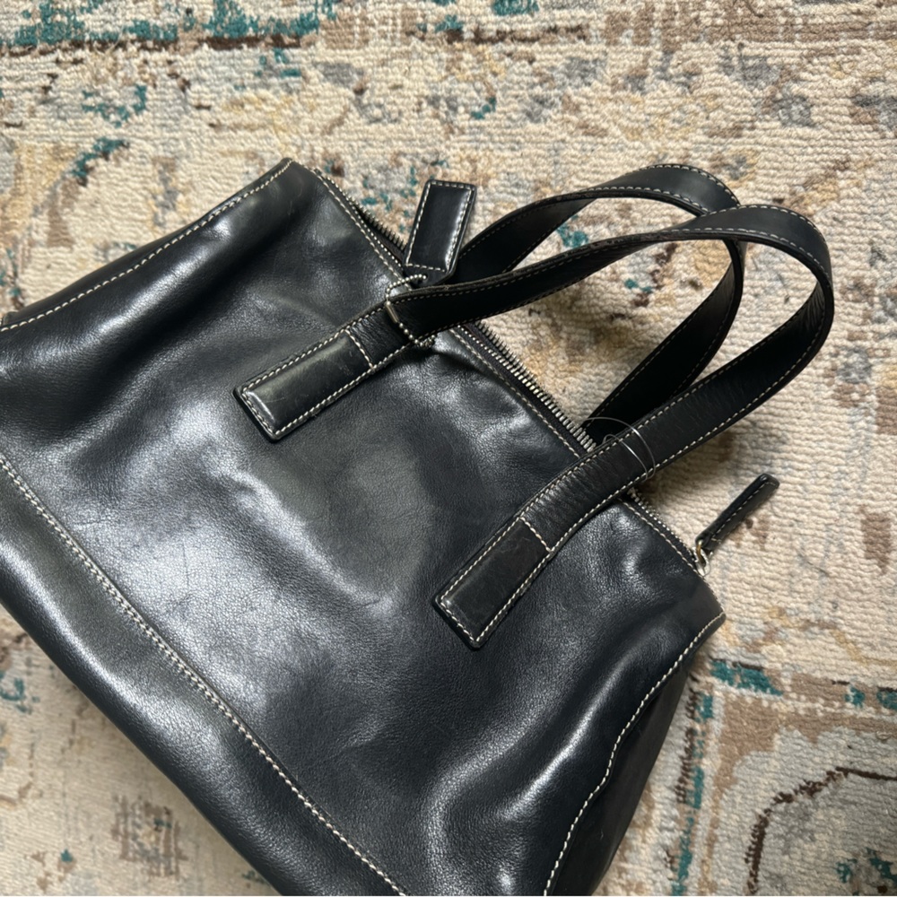 Coach Black Leather Satchel Bag Classic style - Picture 3 of 16